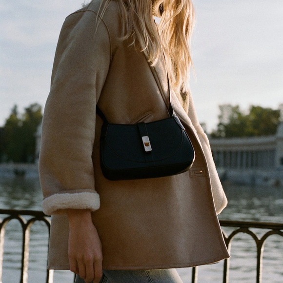 Mango Handbags - Mango Black Buckle Small Crossbody Bag